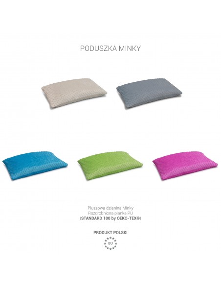 MINKY pillow with foam granules 70x40 cm