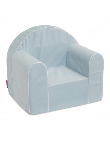 Fotelik dla dzieci z pianki Mini Welur niebieski