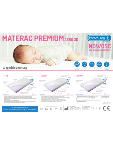 Przewiewny materac Premium Baby – Aero 3D Optima – Sklep Badum