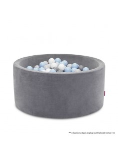 children's dry pool with paddles, grey velour